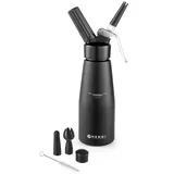 Sahnespender Kitchen Line, schwarz, HENDI, Kitchen Line,  0,5L, ⌀80 x H: 26 cm + 24 Sahnekapseln (N2O)