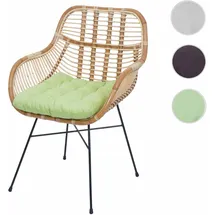 Mendler Esszimmerstuhl HWC-P17 Rattan grün