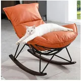 LuxusKollektion Schaukelsessel Schaukelsessel Schwingsessel Metallgestell 150kg Orange