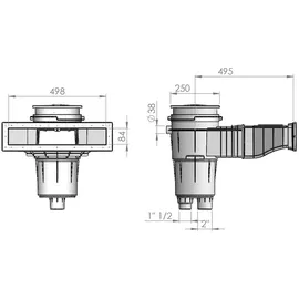 Fluidra Deutschland GmbH Kunststoff Skimmer 17,5 Slim für Folienbecken