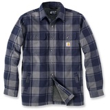 CARHARTT Flannel Sherpa, Textiljacke - Dunkelblau/Hellgrau - M