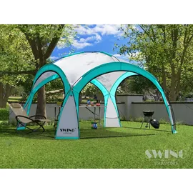 Swing&Harmonie Faltpavillon 4,5 x 4,5 m inkl. Solarmodul Blau/Türkis