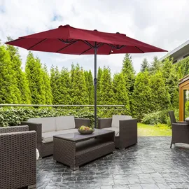 modfu Doppel-Sonnenschirm 460 x 270 cm Rot
