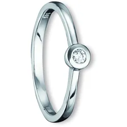 Diamantring ONE ELEMENT "0.07 ct Diamant Brillant Ring aus 585 Weißgold" Gr. 54, silber, Fingerringe, Damen, 54,mit Diamant, Weißgold 585-Diamanten, Weißgold 585, Diamanten, Damen Gold Schmuck