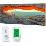 Marmony Infrarotheizung MOTIV-Heizkörper "Mountain Views", 800 Watt, aus deutschem Jura-Naturstein braun