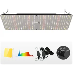 VEVOR 300W Dimmbar Pflanzenlampe  40x60x12cm LED Pflanzenlampe 710x Samsung 281B Vollspektrum 40000lm Lichtstrom Wachstumslampe 760nm Infrarot-Wellenlänge Pflanzenlicht Gewächshaus Anbauzelt Balkon