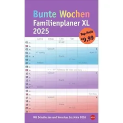 Bunte Wochen Familienplaner XL 2025