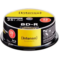 1x25 Intenso BD-R 25GB printable 6x Speed, Cakebox