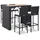 vidaXL Polyrattan Garten-Bar-Set 5-tlg. schwarz