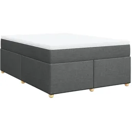 vidaXL Boxspringbett 140 x 200 cm Dunkelgrau