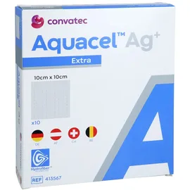 1001 Artikel Medical AQUACEL Ag+ Extra 10x10 cm Kompressen
