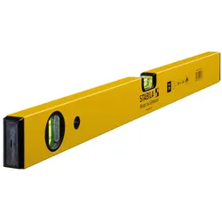 STABILA Wasserwaage Type 70, 60 cm, leichtes Alu-Profil, 1 Horizontal-Libelle, 1 Vertikal-Libelle, Made in Germany - 02284