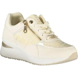 Laura Biagiotti Eleganter Damensneaker Plateau Gold/Weiß 39