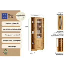 OTTO home Eckvitrine Trinidad 188 x 0 x 0 cm Beige