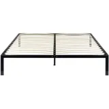 i-flair 180x200 cm Metallbett i-Base, minimalistisches Bettgestell, Futonbett und Gästebett mit Stauraum, Saugroboter und Unterbettbewahrung Freundlich