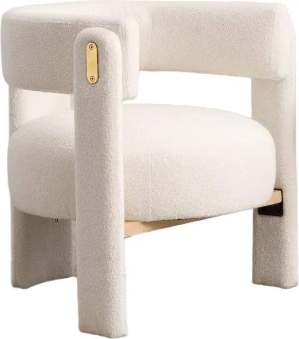 chairus Gelegentlicher Akzentstuhl im Faux-Fell Wohnzimmer-Sessel Polsterstuhl für Schlafzimmer (Weiß)