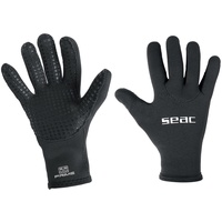 SEAC Unisex-Adult Prime Gloves 2 mm Neopren-Tauchhandschuhe, nylongefüttert, rutschfeste Handfläche, schwarz, XXS