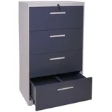 Mendler HWC-A10 Aktenschrank 132x76x46 grau-dunkelgrau
