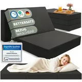 Klappmatratze Klappmatratze- 3teilige Gästematratze klappbar extra dick (14 cm), Blumtal, 14 cm hoch, (hautfreundlich & waschbar), rückenfreundliche Faltmatratze Schaumstoff- Schlafmatratze + Bezug 140 cm x 200 cm x 14 cm