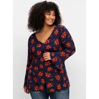 Sheego by Joe Browns Langarmshirt in nachtblau gemustert |