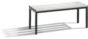 C+P Umkleidebank Basic, H420xB1000xT353mm Farbe Sitzleisten Lichtgrau Farbe Gestell Schwarzgrau