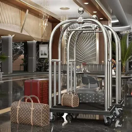 GGM Möbel HILTON | Hotelgepäckwagen | Chrom | max: 300kg | Gepäckwagen Hotelwagen, Kofferwagen