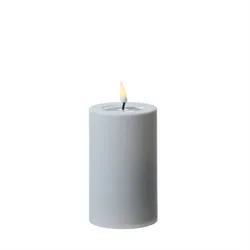 LED Kerze MIA für Außen Deluxe Homeart flackernd H: 12,5cm D: 7,5cm weiß outdoor