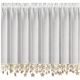 OEM Weihnachtskranz 60x150 Cm weiß mit Goldenen Sternen