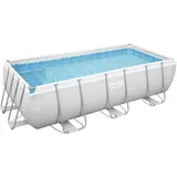 BESTWAY Power Steel Frame Pool Set 404 x 201 x 100 cm lichtgrau inkl. Sandfilteranlage