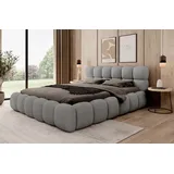 Fun Möbel Polsterbett Bett AURELIA 180x200cm in Stoff Ascot Grau / Speed - Grau