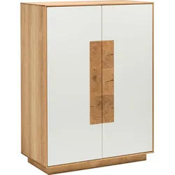 Hochkommode WHITEOAK "Lanzo", beige (eiche, natur geölt), B:90cm H:120cm T:45cm, Sideboards, Highboard Türkommode, in hochwertiger Verarbeitung