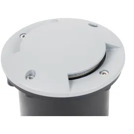 LINDBY LED Bodeneinbauleuchte Nandita Aluminium Ø 10 cm 1-flammig grau