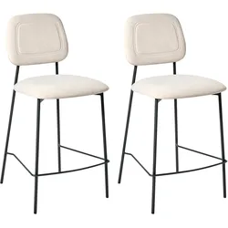 Set mit 2 Barstühlen DUETTE Samtstoff Hellbeige