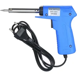 Elektrische Lötkolbenpistole mit doppelter Leistung, elektrische Lötkolbenleistung, verstellbare Lötkolbenpistole, blau, 40 W/80 W, einstellbar blau