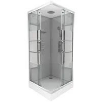 Marwell Komplettdusche Grey River 2 Square, BxT: 90x90 cm, Einscheibensicherheitsglas, inkl. Armaturen grau