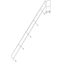 MUNK zweiter Handlauf Aluminium-Treppe mit Plattform 45° 18 Stufen