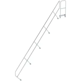 MUNK zweiter Handlauf Aluminium-Treppe mit Plattform 45° 18 Stufen