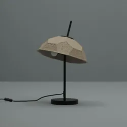 Stones Egg - Tischlampe aus schwarzem Recyclingkarton