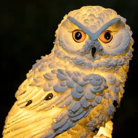 Hi LED-Solar-Gartenleuchte Eule Weiß