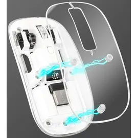 Manhattan Funkmaus USB-A 4Tasten RGB LED weiß transparent