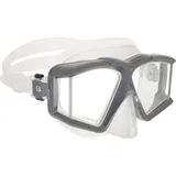 CRESSI Horizon Mask Clear/Graphite - Unisex Tauch und Schnorchelmaske mit 4 Separaten Temperargläsern für eine Pneingeschränkte Rundumsicht, Klar/Graphit