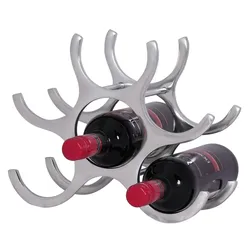 Kadima Design Platzsparendes Aluminium Weinregal für 6 Flaschen, Elegantes Design. 29x14x24 cm