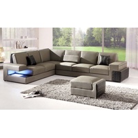 JVmoebel Ecksofa, Modern Ecksofa Couch Polster Sitz Leder Design Sofa Wohnlandschaft grau