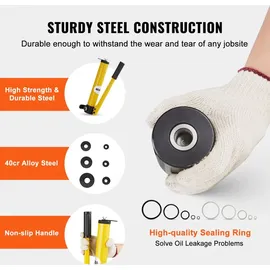 Vevor Hydraulisches Lochstanzer-Set Knockout-Lochtreiber-Kit 15t, Handpumpe Stahl Lochwerkzeug 10 Stanzformen 1/2, 3/4, 1, 1-1/4, 1-1/2, 2, 2-1/2, ...