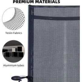 CCLIFE Gartenstuhl Hochlehner 4er Set 7-Fach verstellbar 60 x 70 x 110 cm dunkelgrau