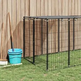 vidaXL Hundezwinger 5,5 m x 1,1 m x 1,1 m Stahl Schwarz