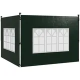 MC Star Pavillon 2er Set Seitenwände für Pavillon 3x3 3x6 Wasserdicht, Seitenteile mit Fenster Dunkelgrün