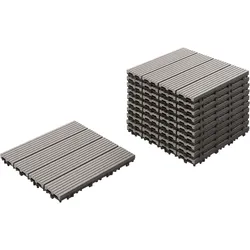Terrassenfliesen ATELETA Holz- Plastik- Verbundstoffe (WPC) Grau