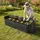 Relaxdays Hochbeet Oval 150 x 45 x 60 cm Anthrazit