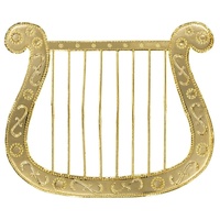 Harfe für Engel oder Troubadix Kostüm | Gold
